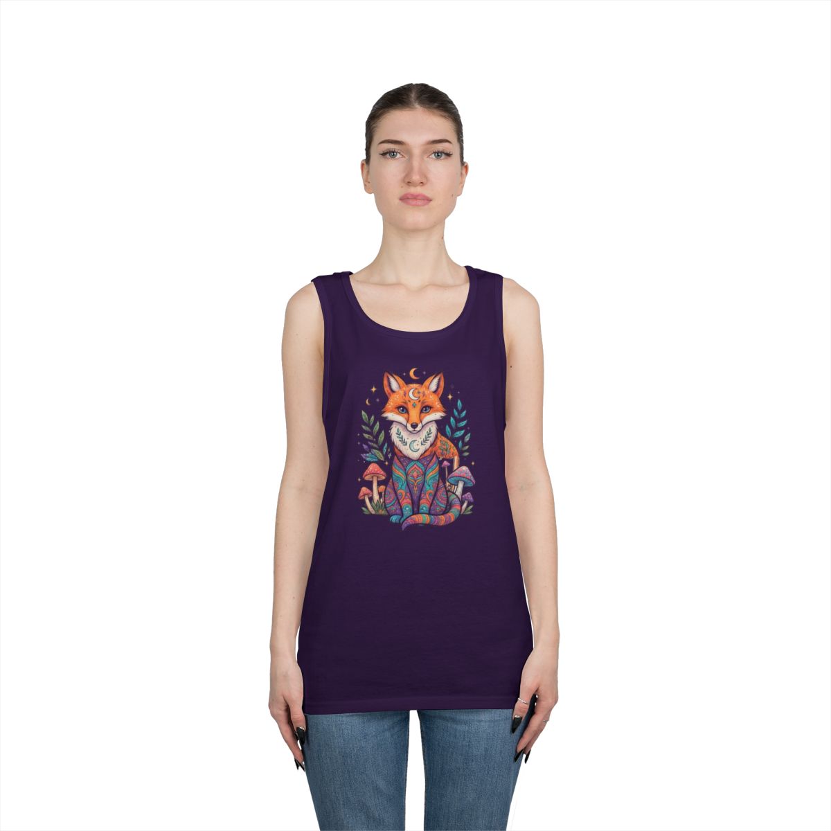 Color: Purple | Hippy Fox Tank Top