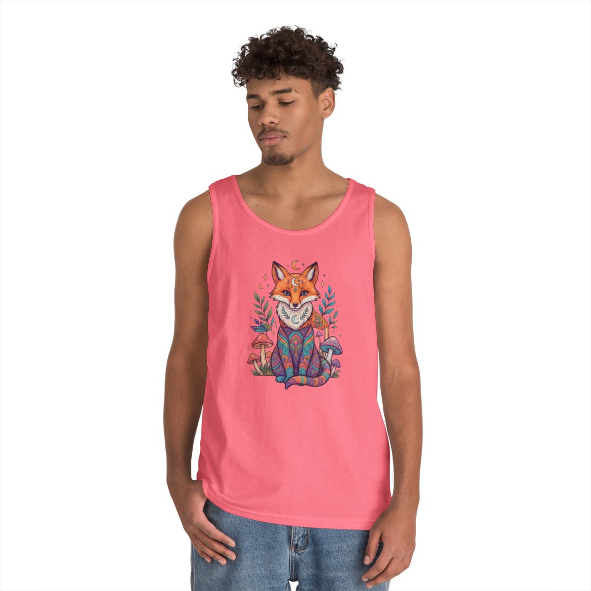 Color: Safety Pink | Hippy Fox Tank Top