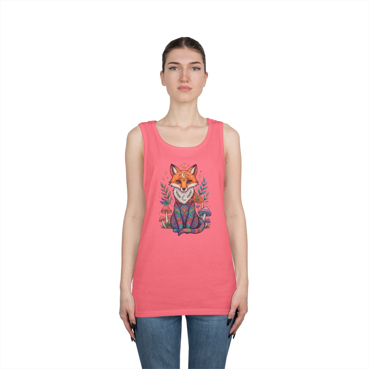 Color: Safety Pink | Hippy Fox Tank Top