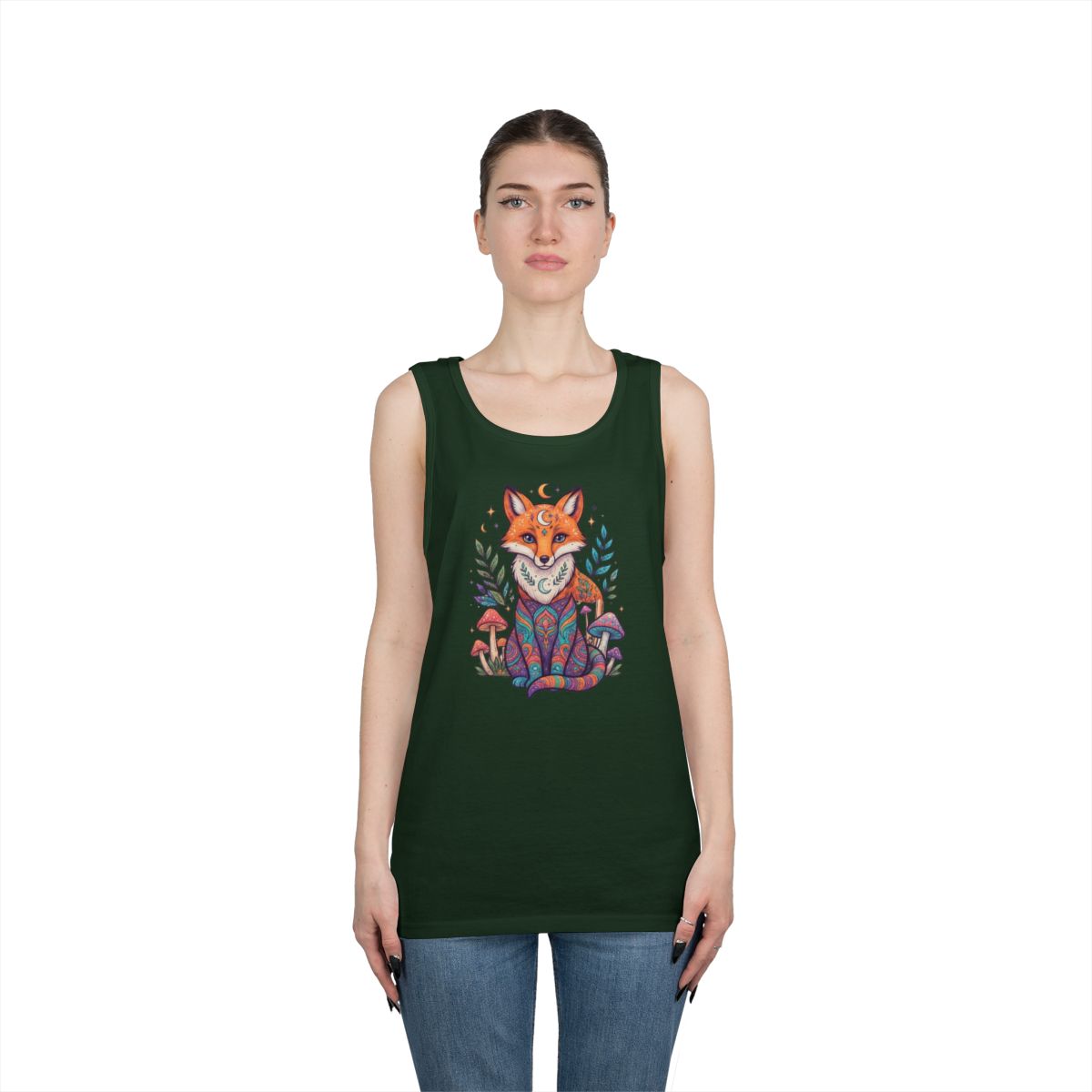 Color: Forest Green | Hippy Fox Tank Top