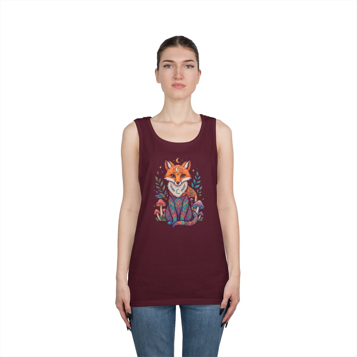 Color: Maroon | Hippy Fox Tank Top