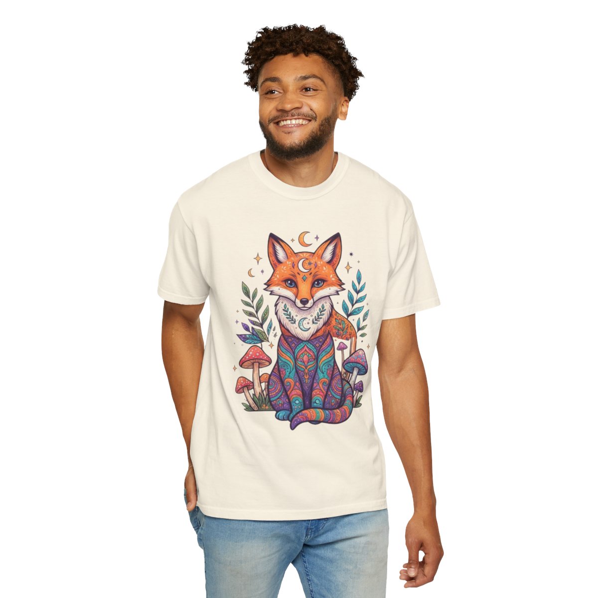 Color: Ivory | Hippy Fox Unisex Garment-Dyed Tee