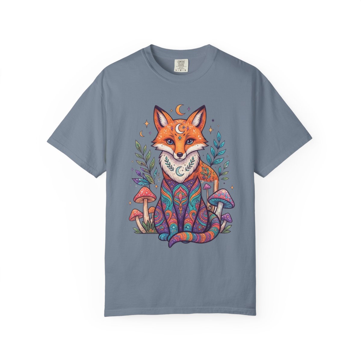 Color: Blue Jean | Hippy Fox Unisex Garment-Dyed Tee