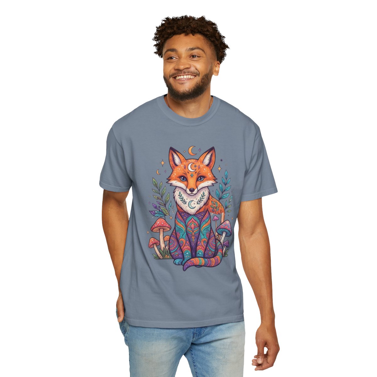 Color: Blue Jean | Hippy Fox Unisex Garment-Dyed Tee