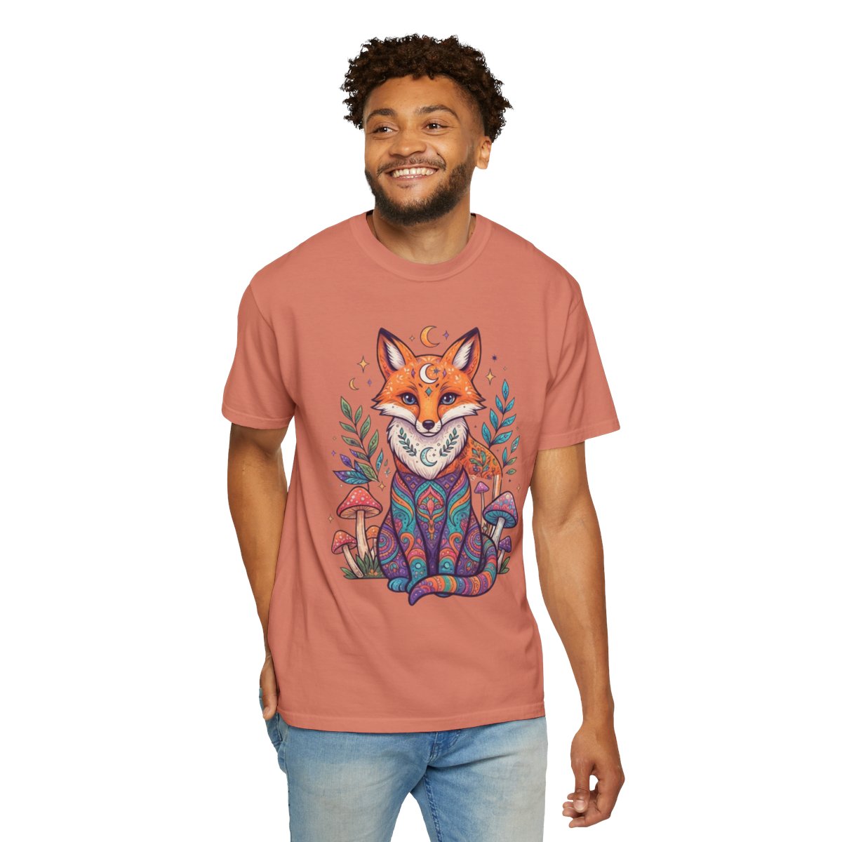 Color: Terracotta | Hippy Fox Unisex Garment-Dyed Tee
