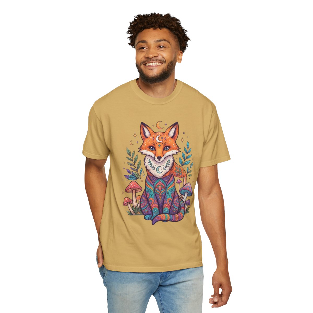 Color: Mustard | Hippy Fox Unisex Garment-Dyed Tee