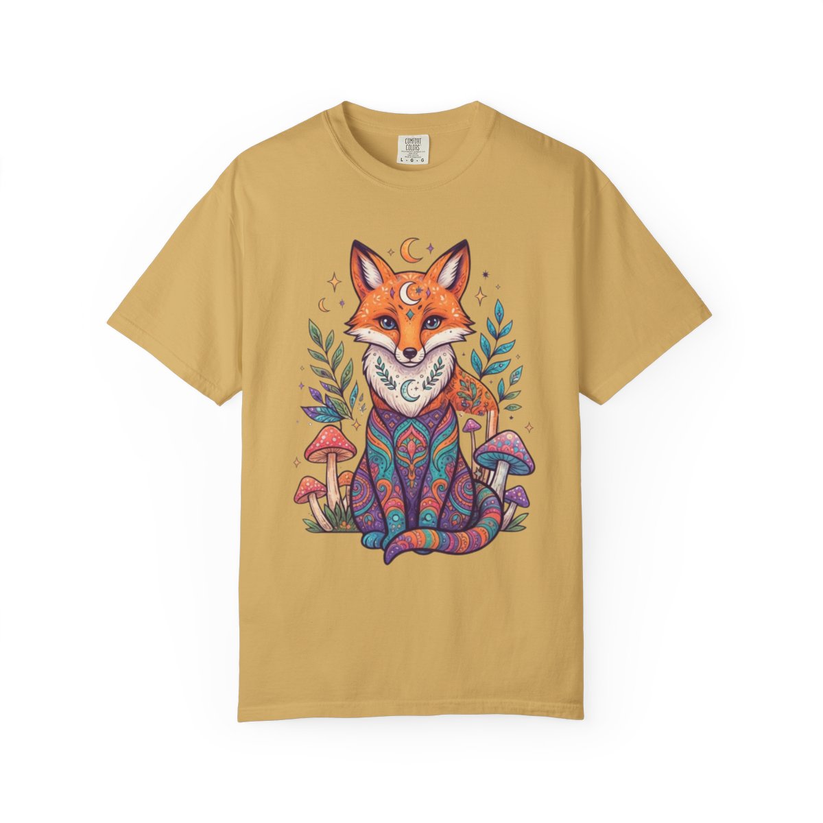 Color: Mustard | Hippy Fox Unisex Garment-Dyed Tee