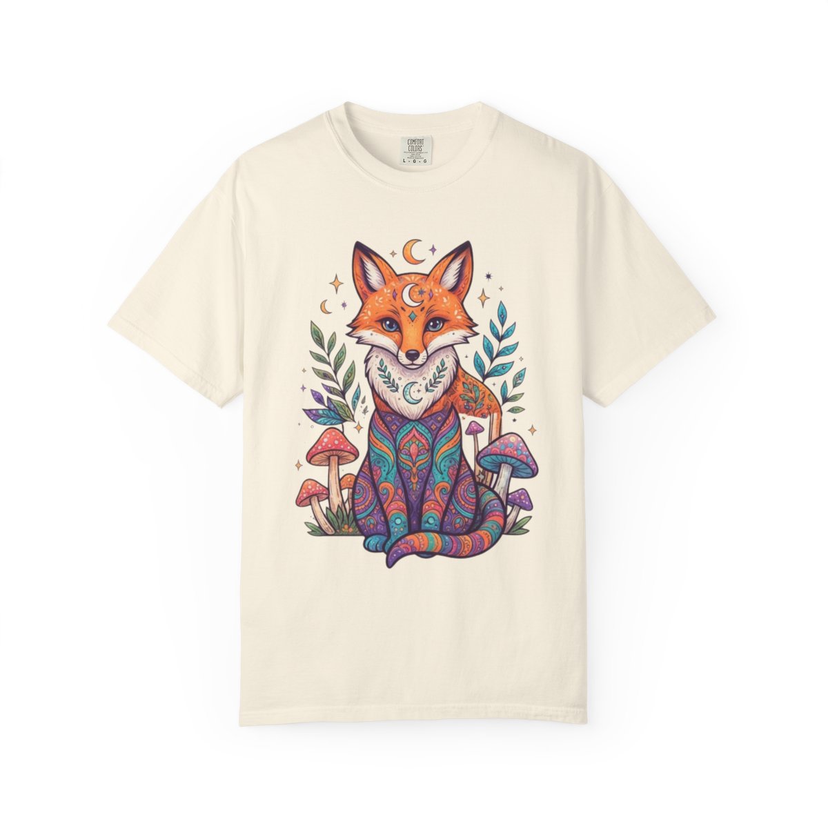 Color: Ivory | Hippy Fox Unisex Garment-Dyed Tee