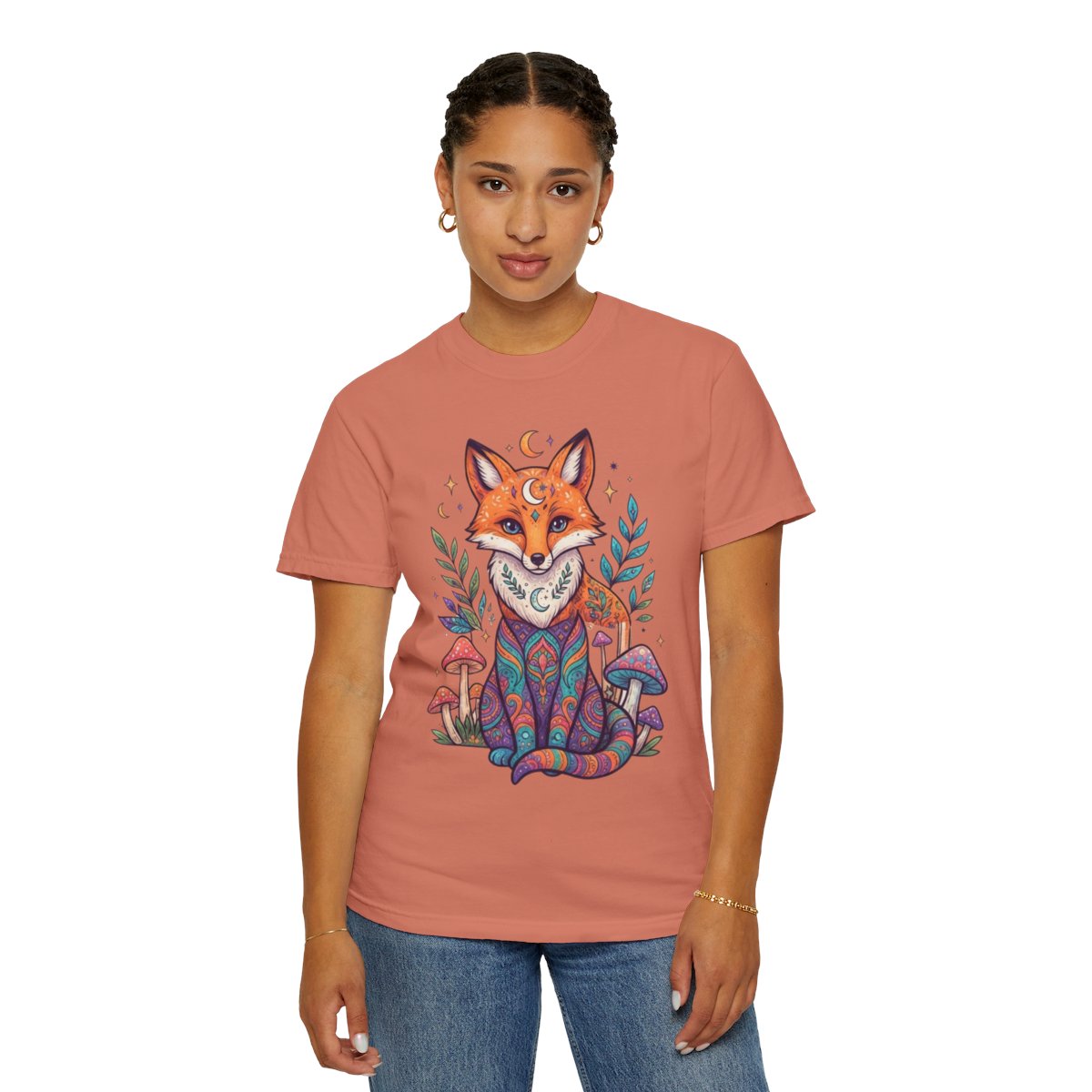 Color: Terracotta | Hippy Fox Unisex Garment-Dyed Tee