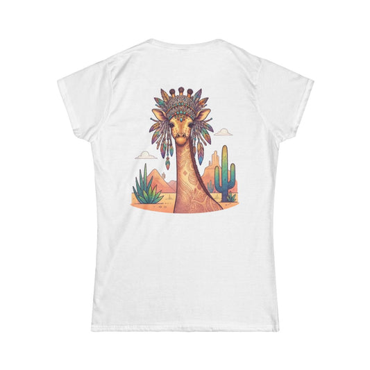 Color: White | Hippy Giraffe Women's Tee