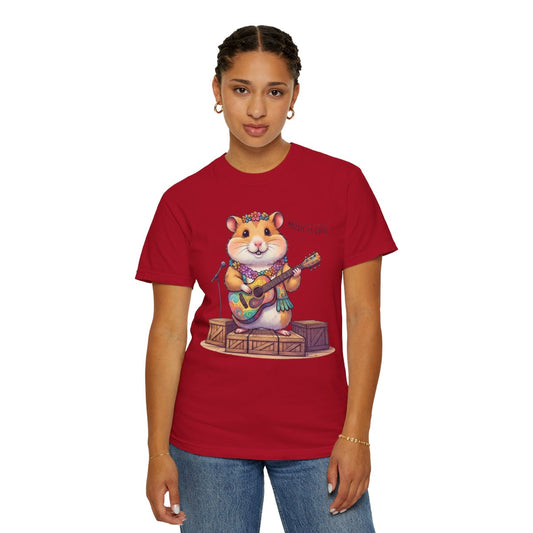 Color: Red | Hippy Hampster Unisex Garment-Dyed Tee