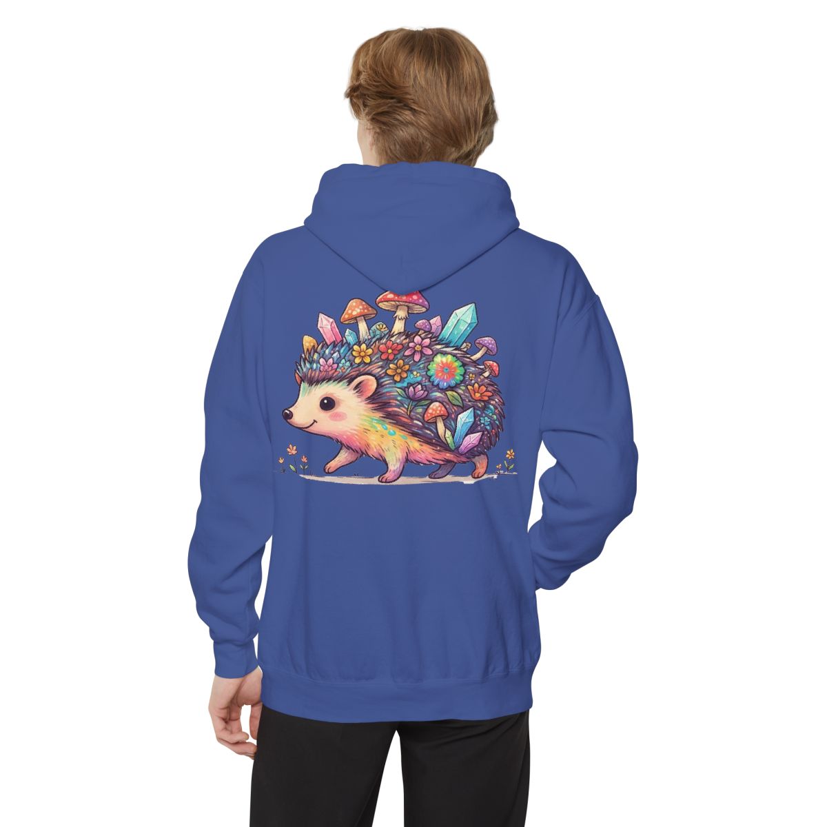 Color: Flo Blue | Hippy Hedgehog Garment-Dyed Hoodie