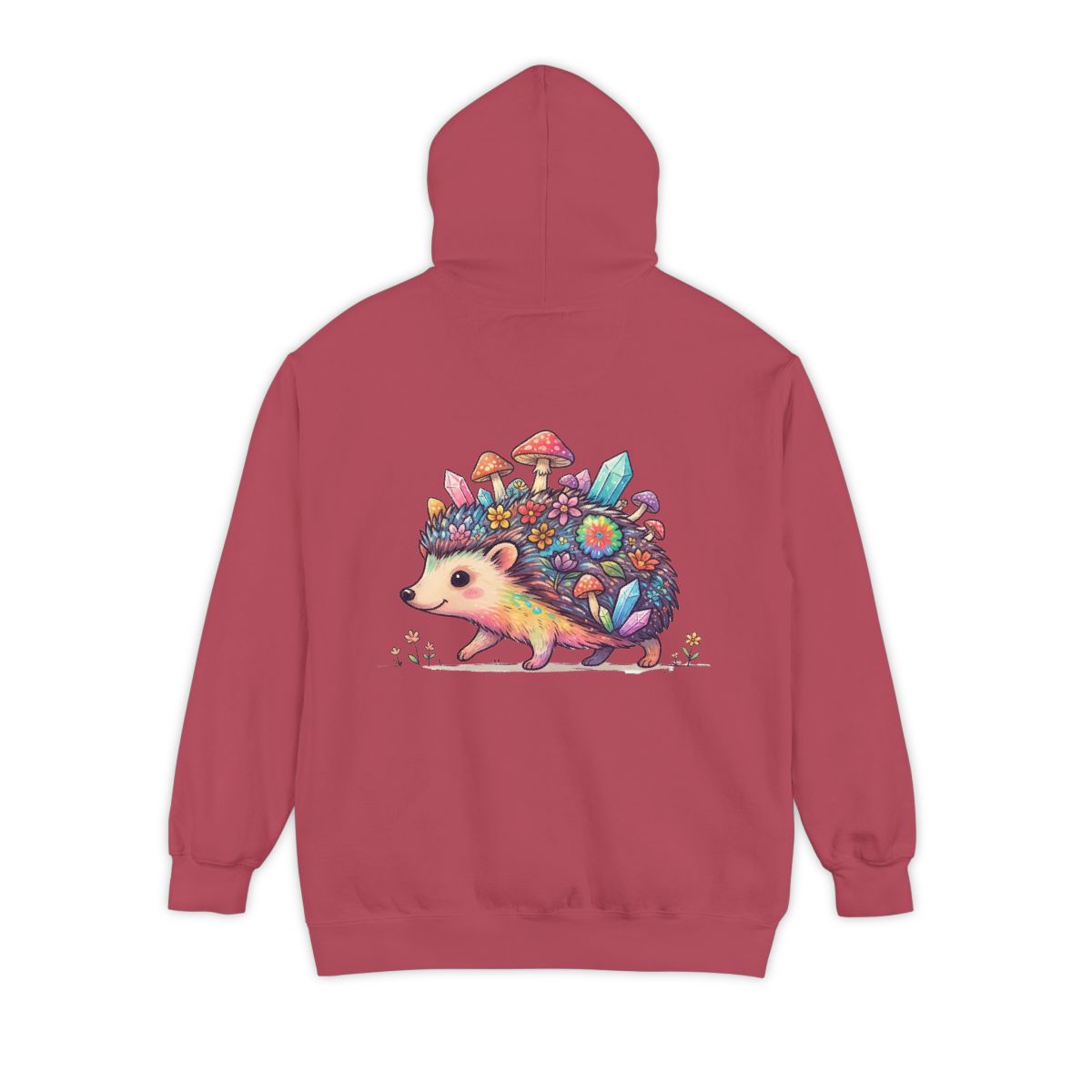 Color: Crimson | Hippy Hedgehog Garment-Dyed Hoodie