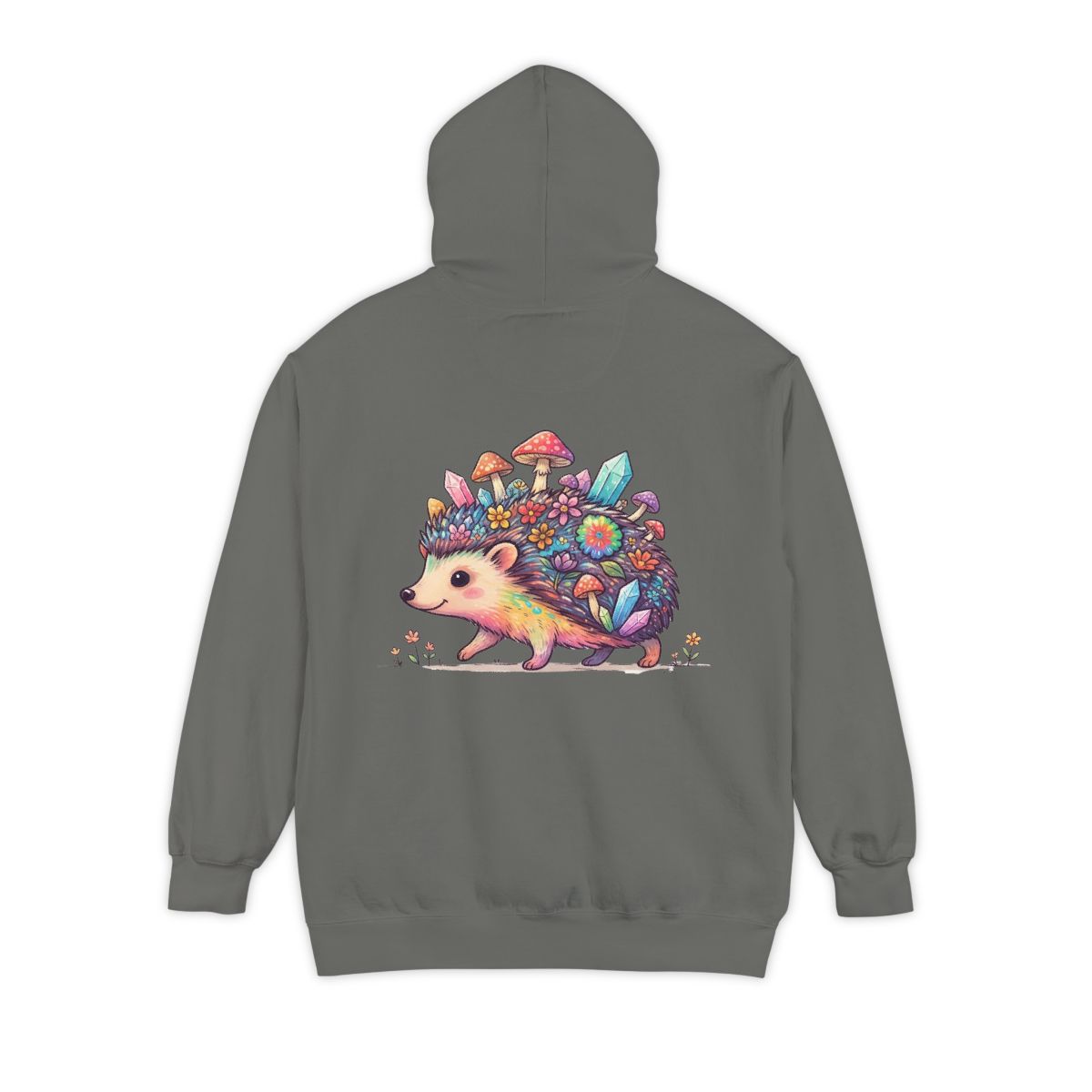 Color: Grey | Hippy Hedgehog Garment-Dyed Hoodie