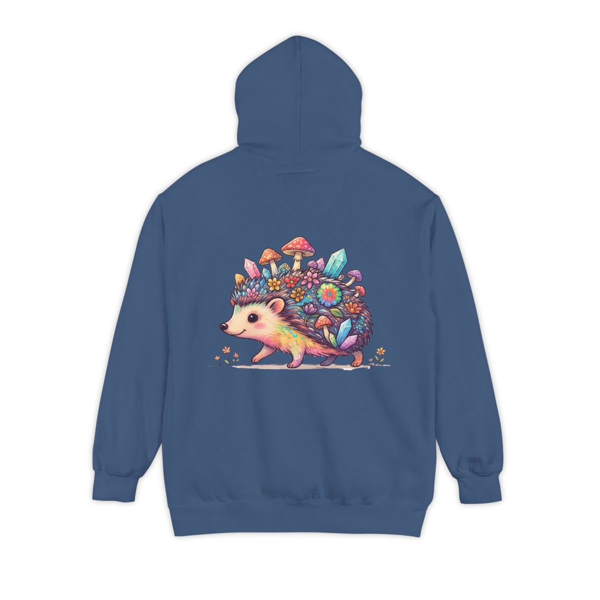 Color: True Navy | Hippy Hedgehog Garment-Dyed Hoodie