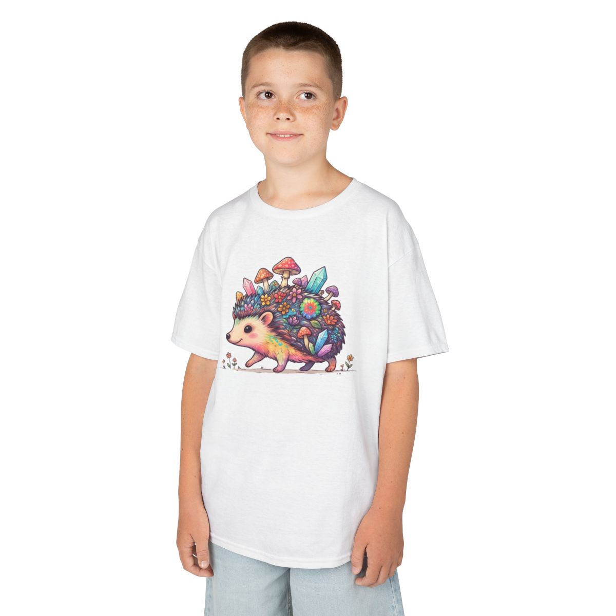 Color: White | Hippy Hedgehog Kids Tee