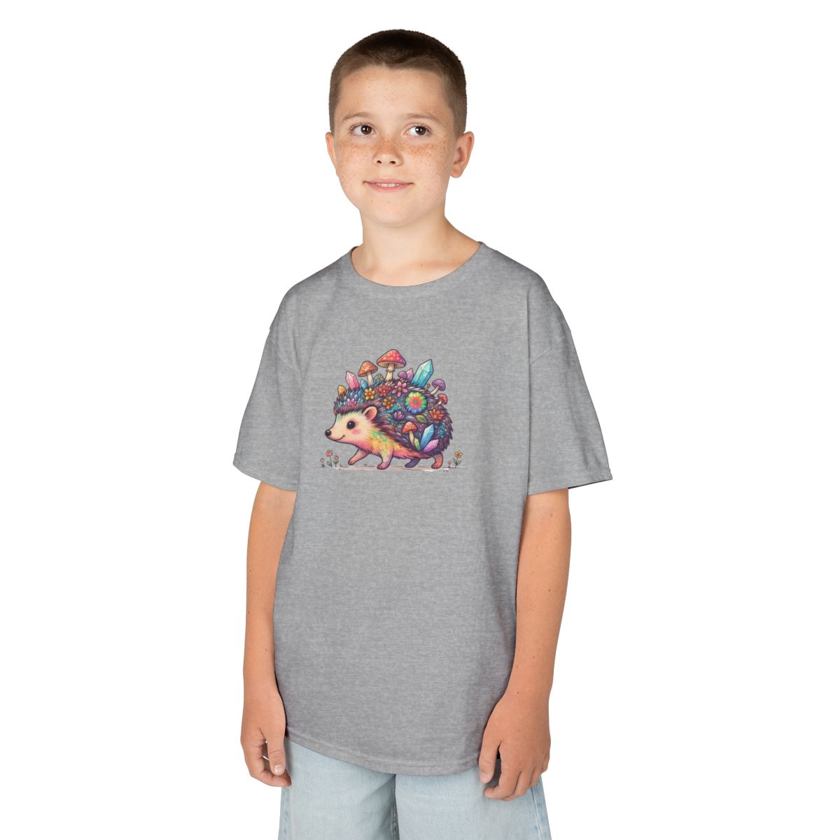 Color: Sport Grey | Hippy Hedgehog Kids Tee