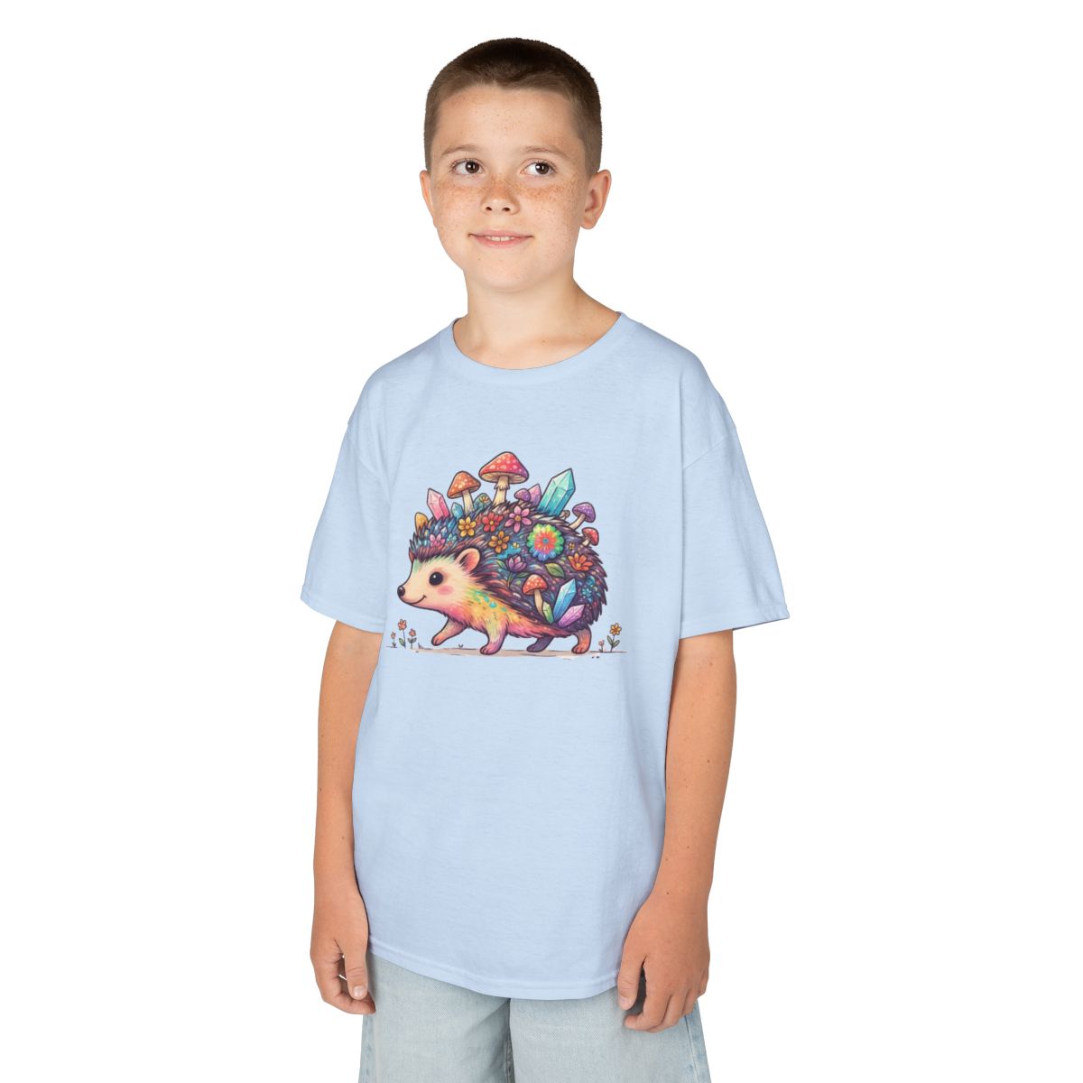 Color: Light Blue | Hippy Hedgehog Kids Tee