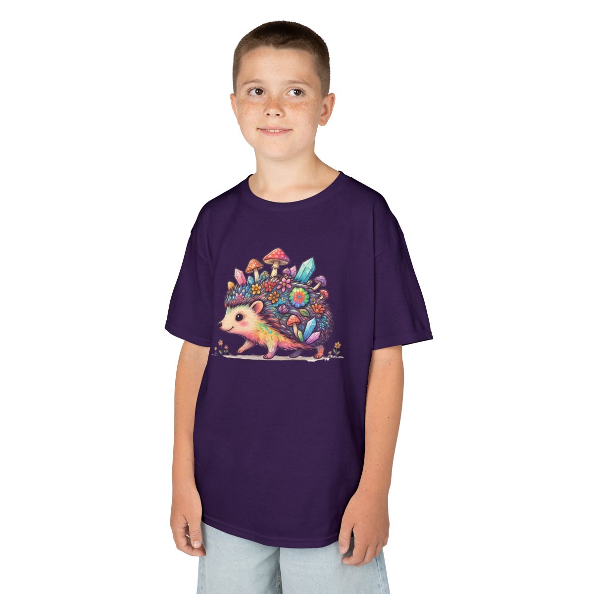 Color: Purple | Hippy Hedgehog Kids Tee