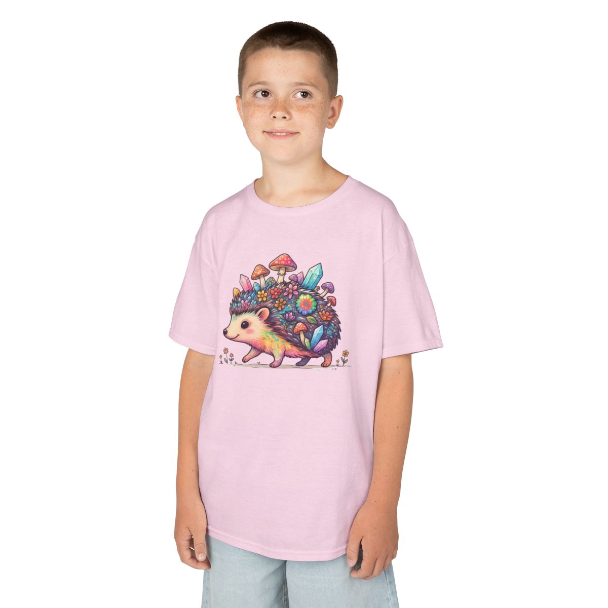 Color: Light Pink | Hippy Hedgehog Kids Tee