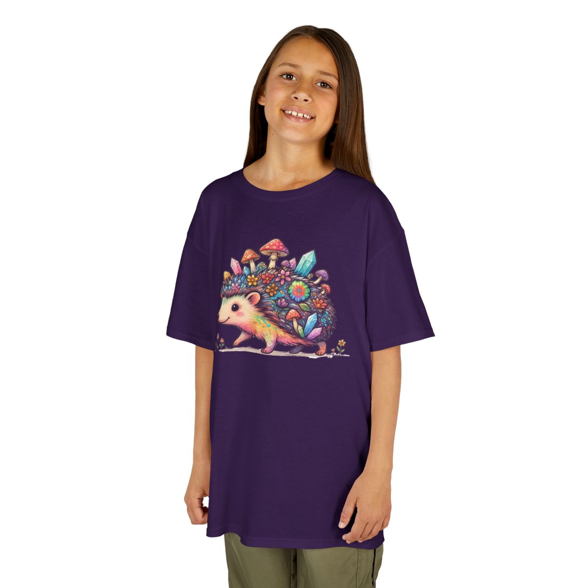 Color: Purple | Hippy Hedgehog Kids Tee