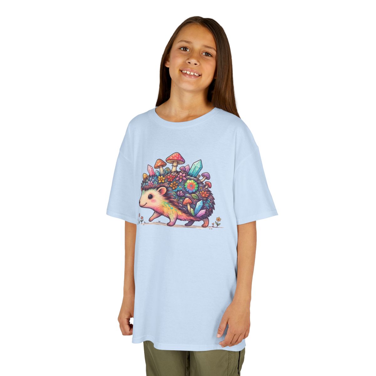 Color: Light Blue | Hippy Hedgehog Kids Tee