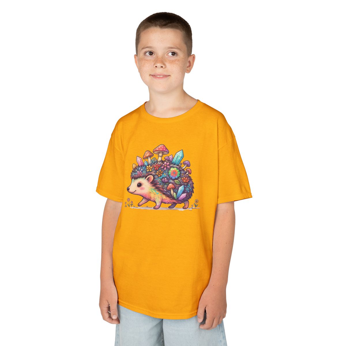 Color: Gold | Hippy Hedgehog Kids Tee