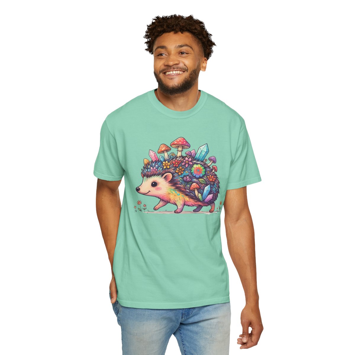 Color: Island Reef | Hippy Hedgehog Unisex Garment-Dyed Tee