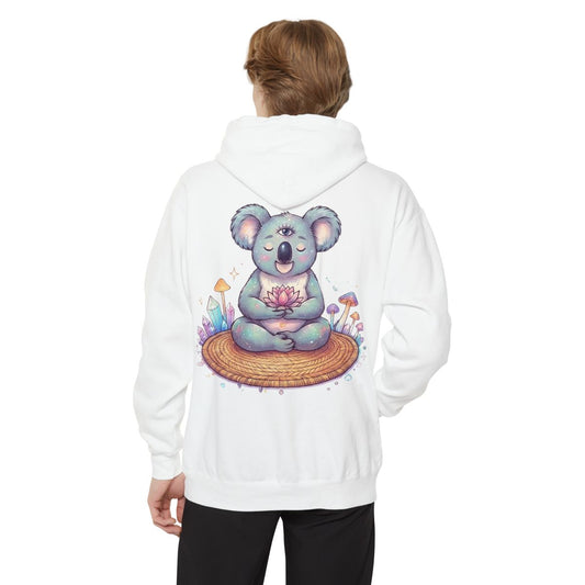 Color: White | Hippy Koala Garment-Dyed Hoodie