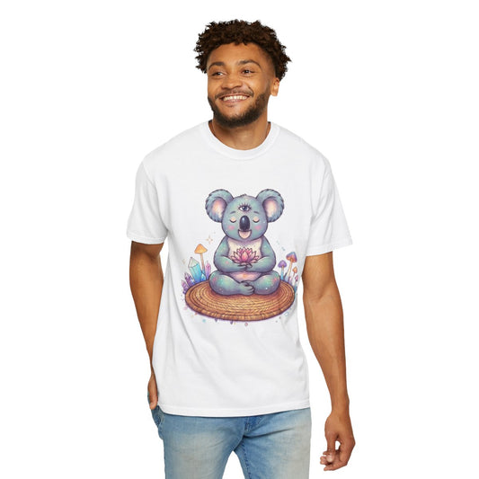 Color: White | Hippy Koala Unisex Garment-Dyed Tee