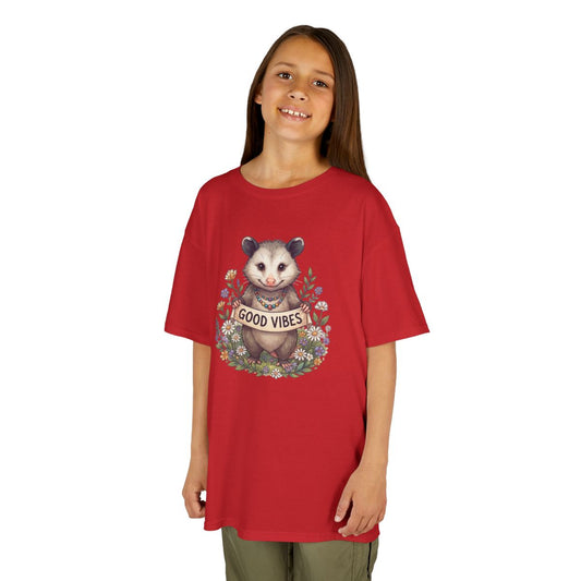 Color: Red | Hippy Opossum Kids Tee