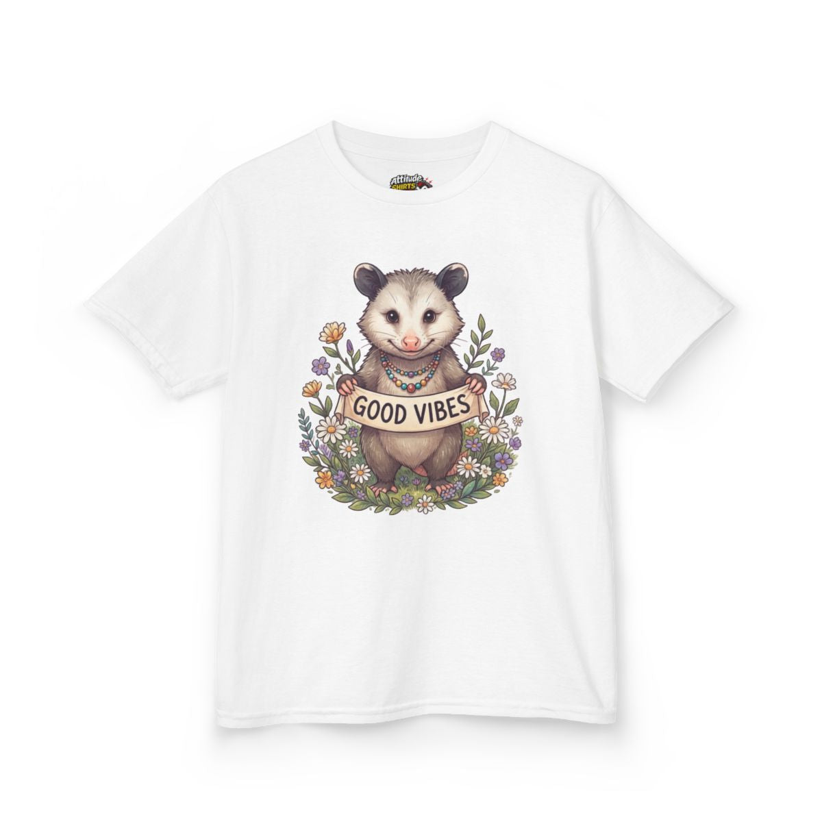 Color: White | Hippy Opossum Kids Tee