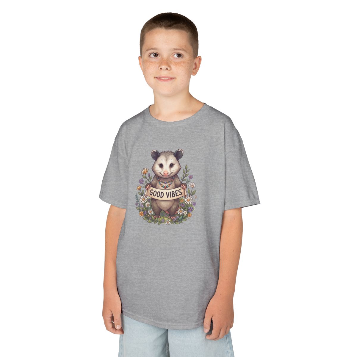 Color: Sport Grey | Hippy Opossum Kids Tee