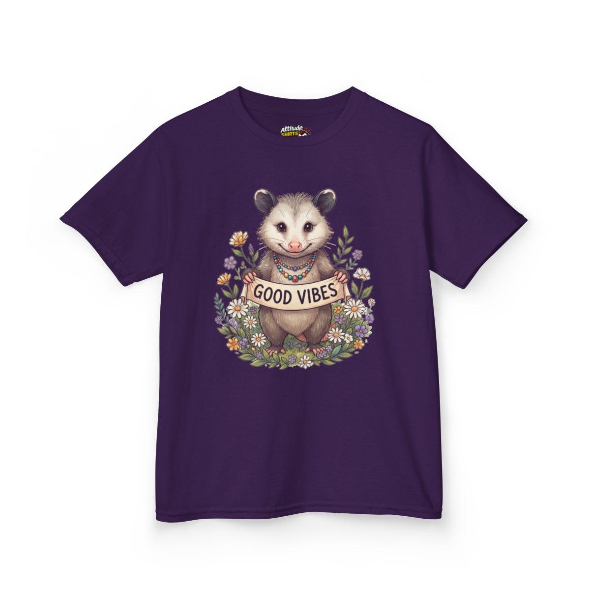 Color: Purple | Hippy Opossum Kids Tee
