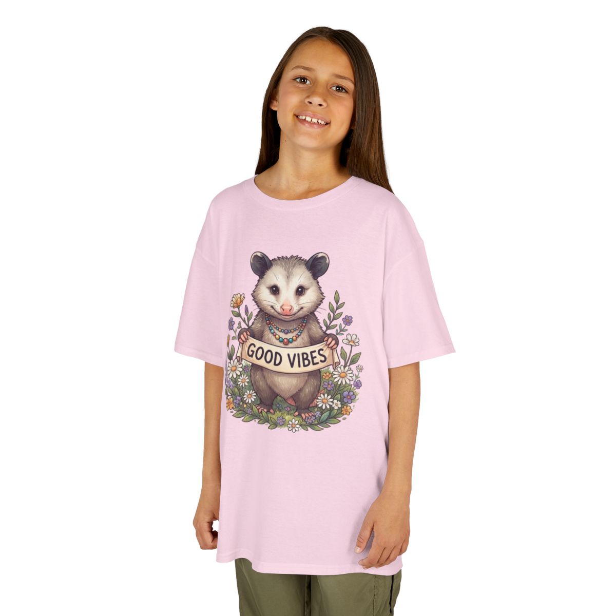 Color: Light Pink | Hippy Opossum Kids Tee