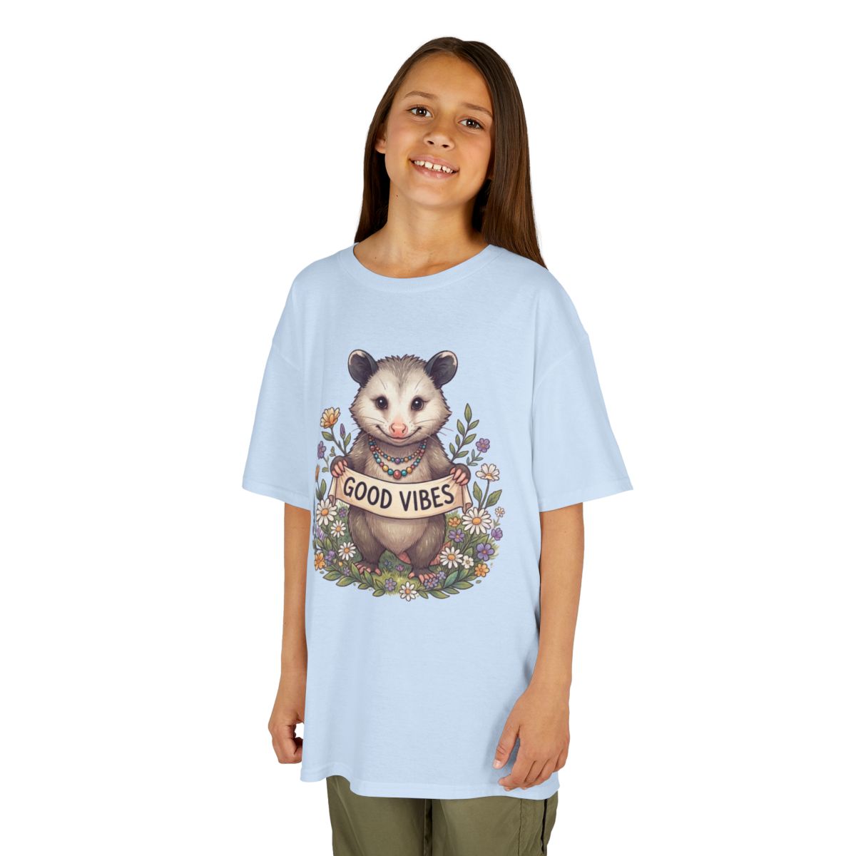 Color: Light Blue | Hippy Opossum Kids Tee