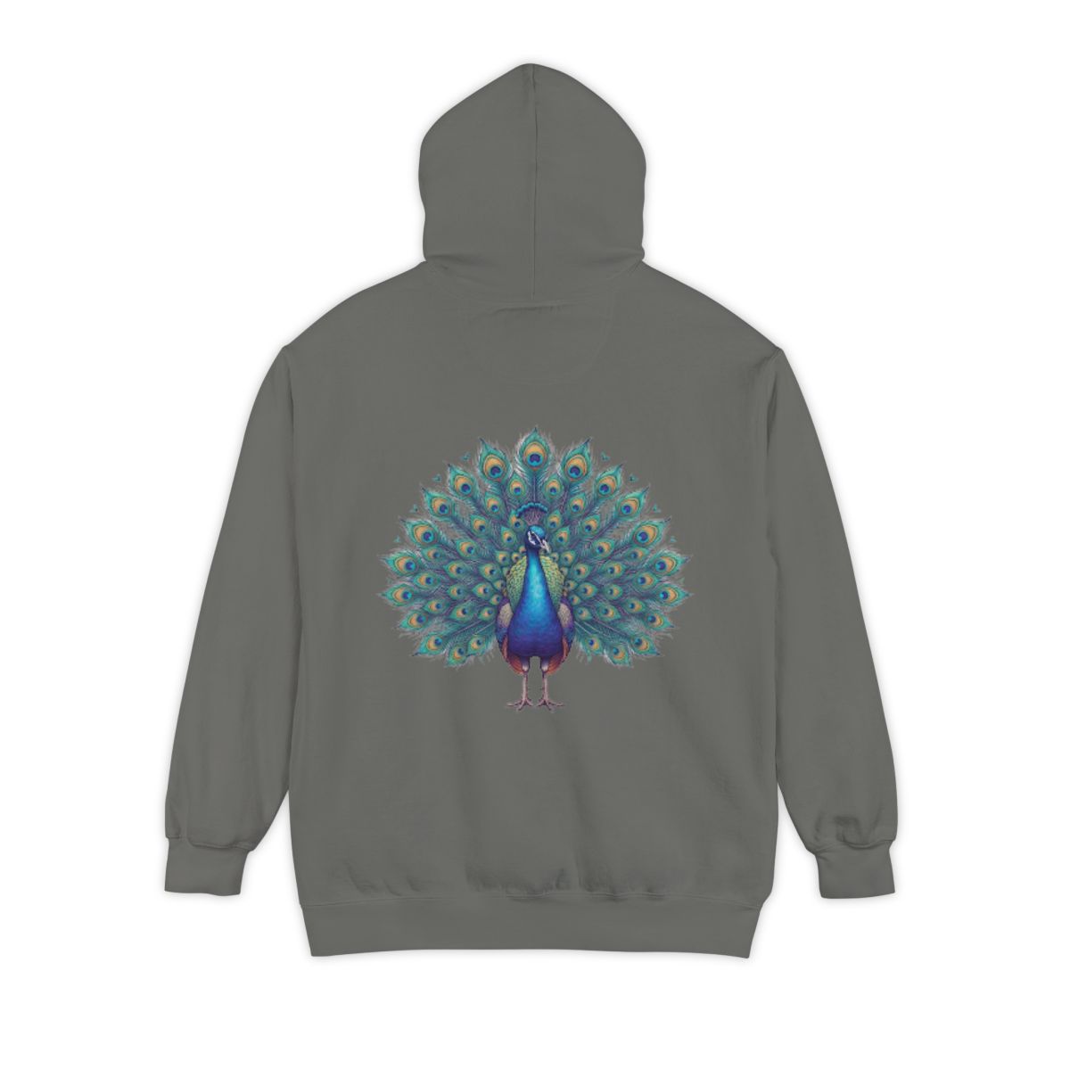 Color: Grey | Hippy Peacock Garment-Dyed Hoodie