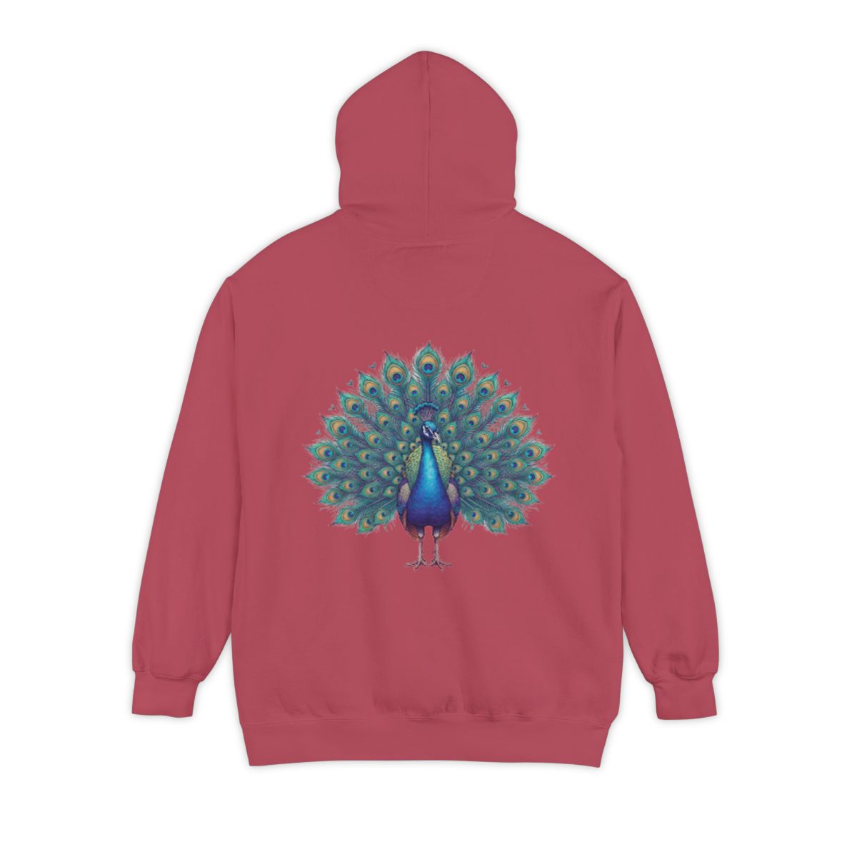 Color: Crimson | Hippy Peacock Garment-Dyed Hoodie