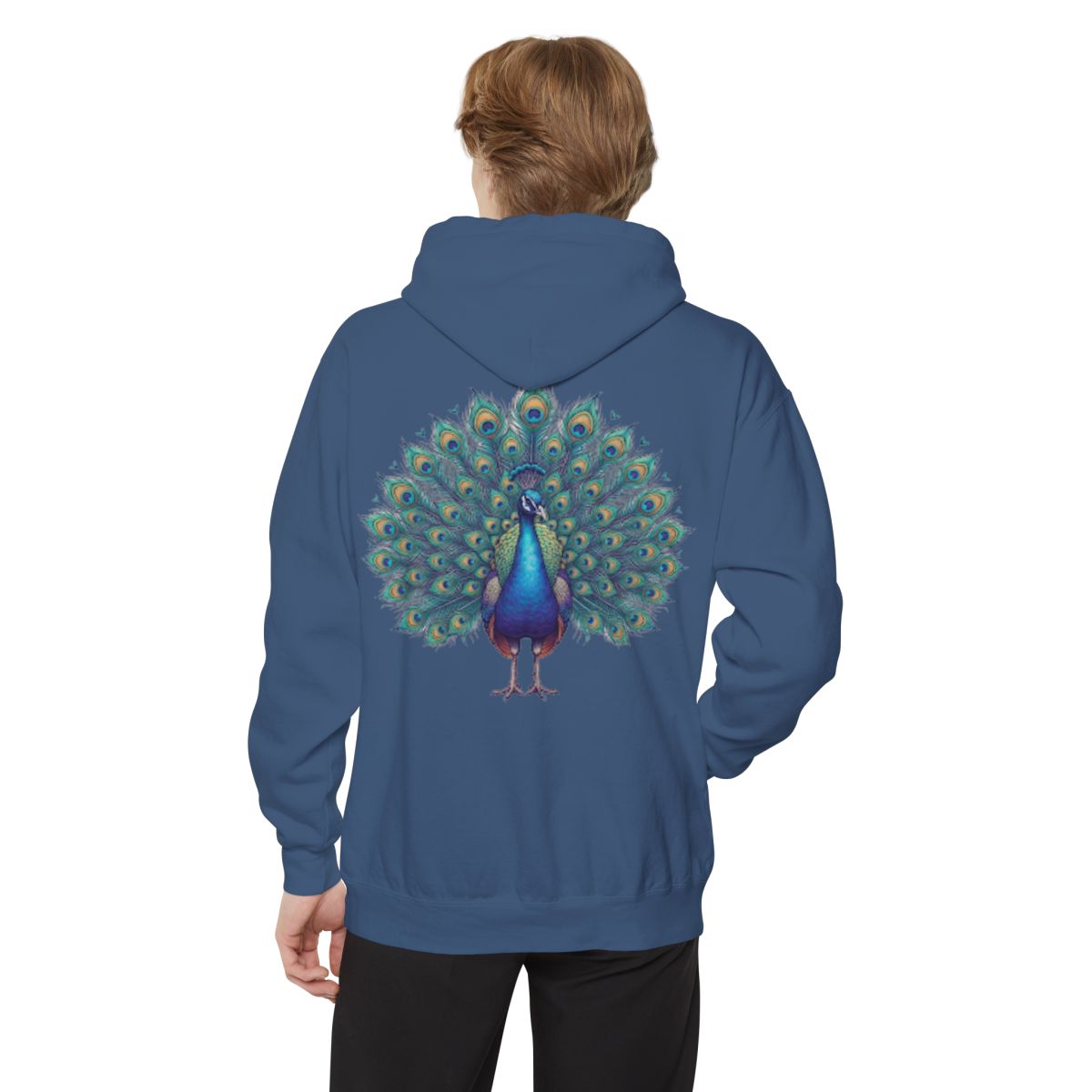 Color: True Navy | Hippy Peacock Garment-Dyed Hoodie