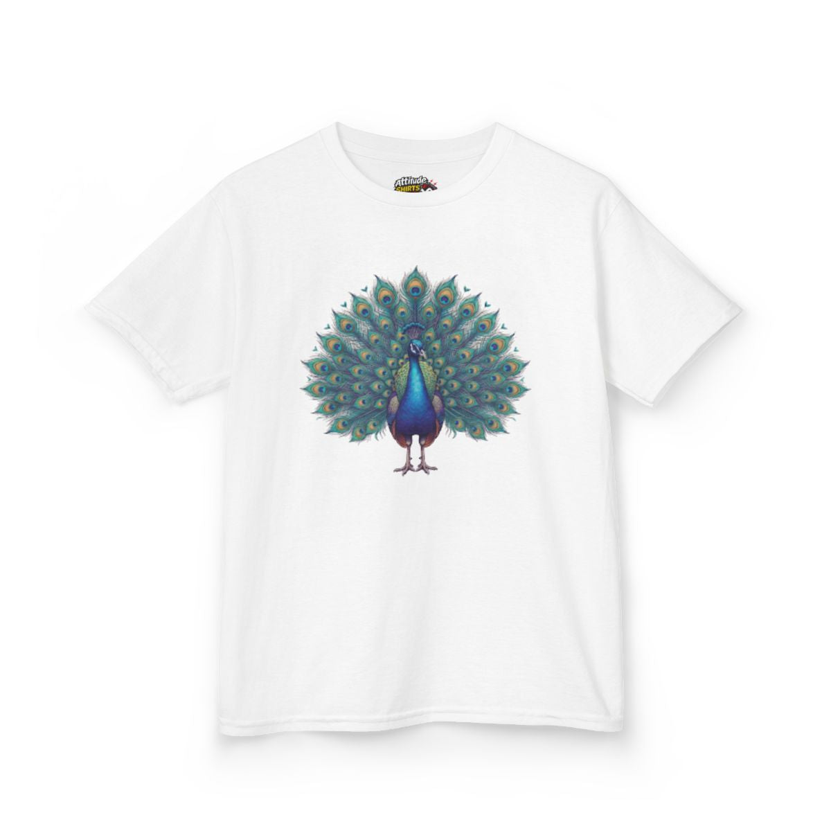 Color: White | Hippy Peacock Kids Tee