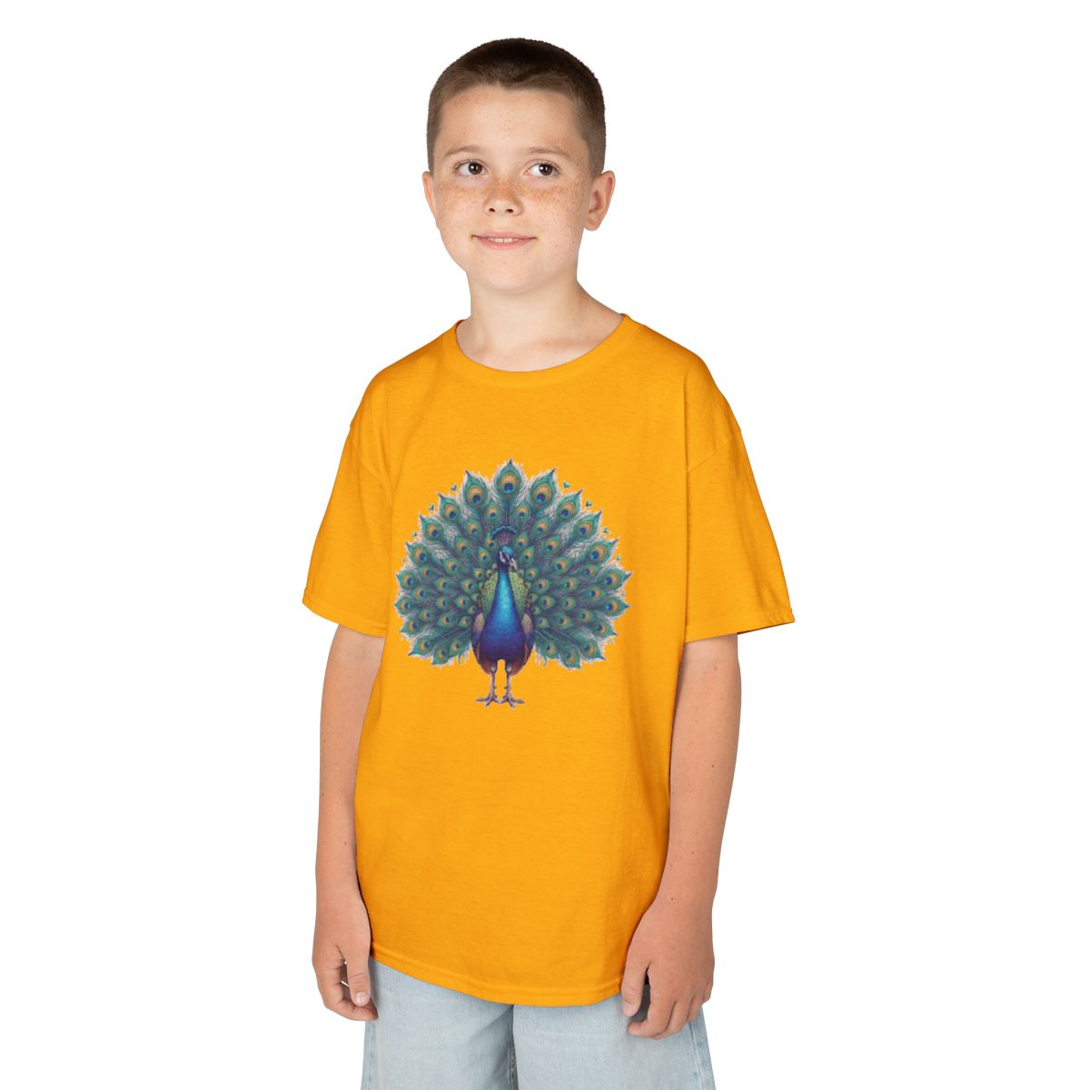 Color: Gold | Hippy Peacock Kids Tee