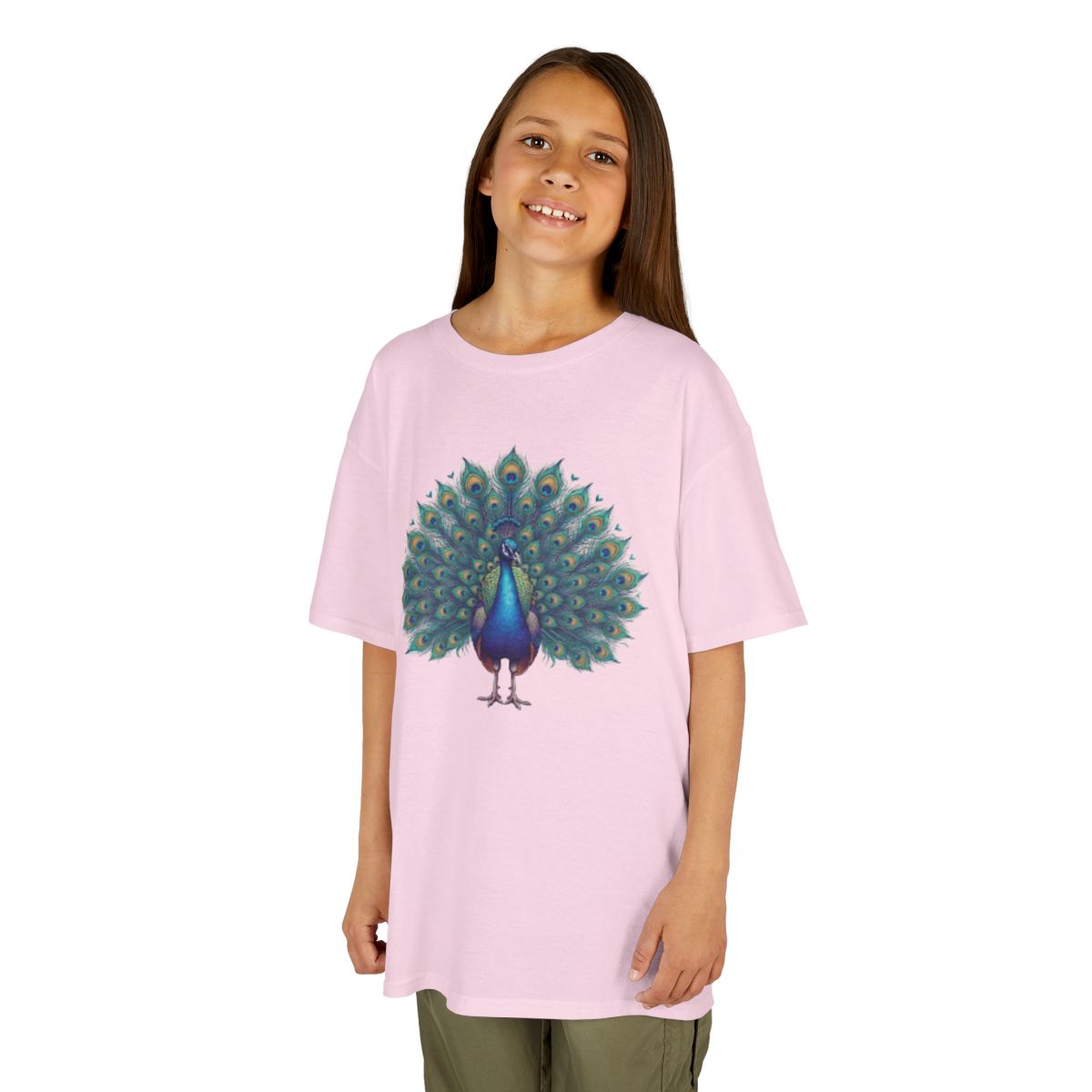 Color: Light Pink | Hippy Peacock Kids Tee