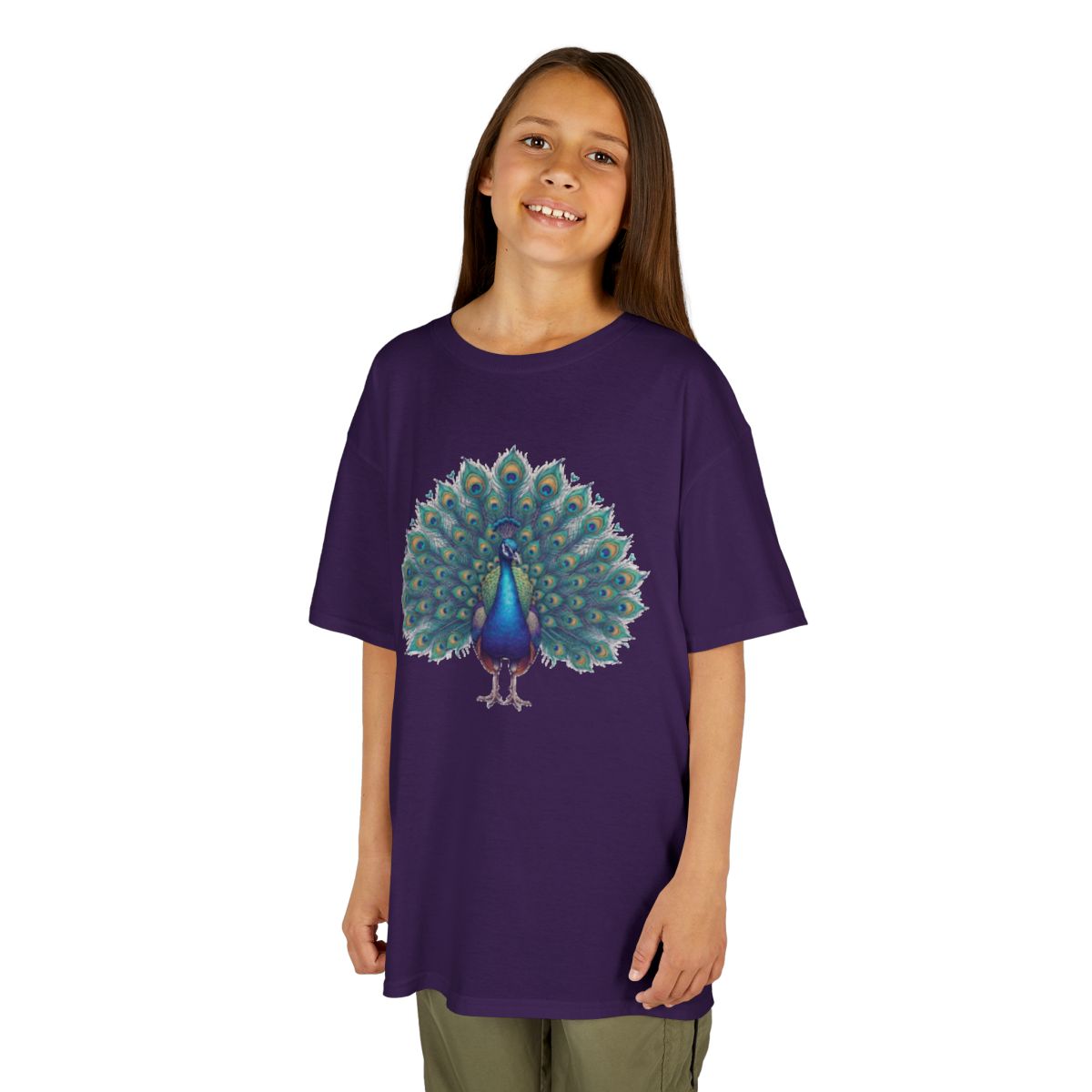 Color: Purple | Hippy Peacock Kids Tee