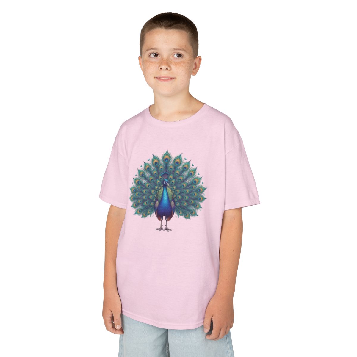 Color: Light Pink | Hippy Peacock Kids Tee