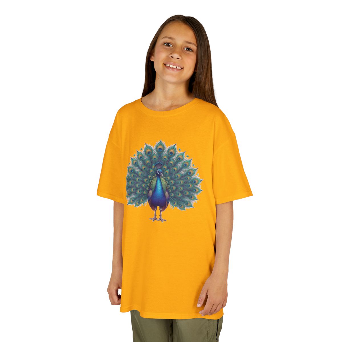 Color: Gold | Hippy Peacock Kids Tee