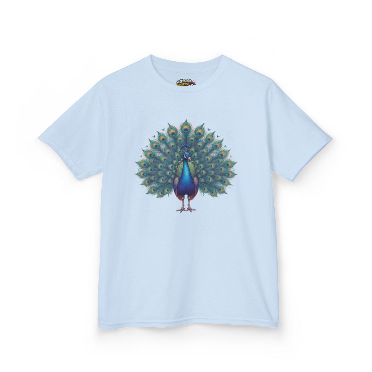 Color: Light Blue | Hippy Peacock Kids Tee