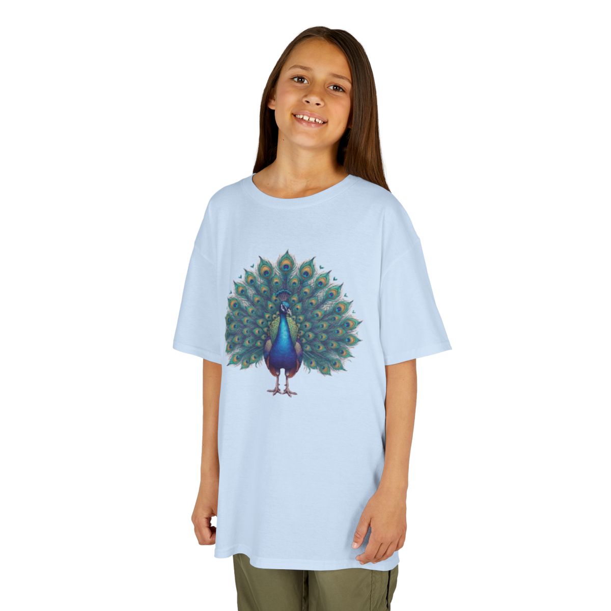 Color: Light Blue | Hippy Peacock Kids Tee