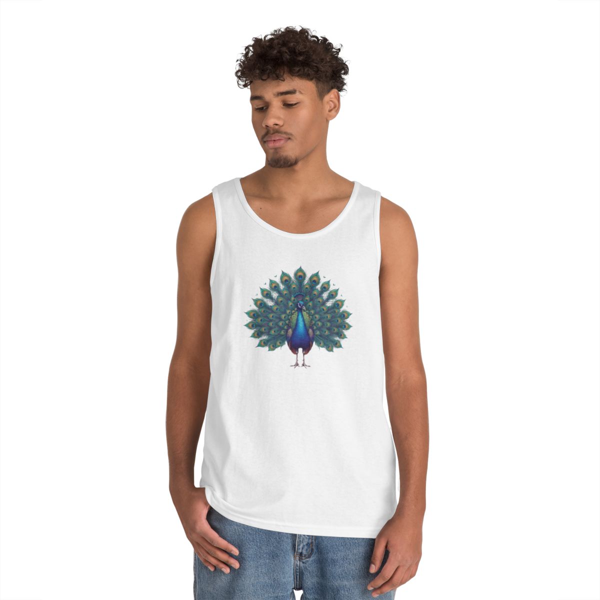 Color: White | Hippy Peacock Tank Top