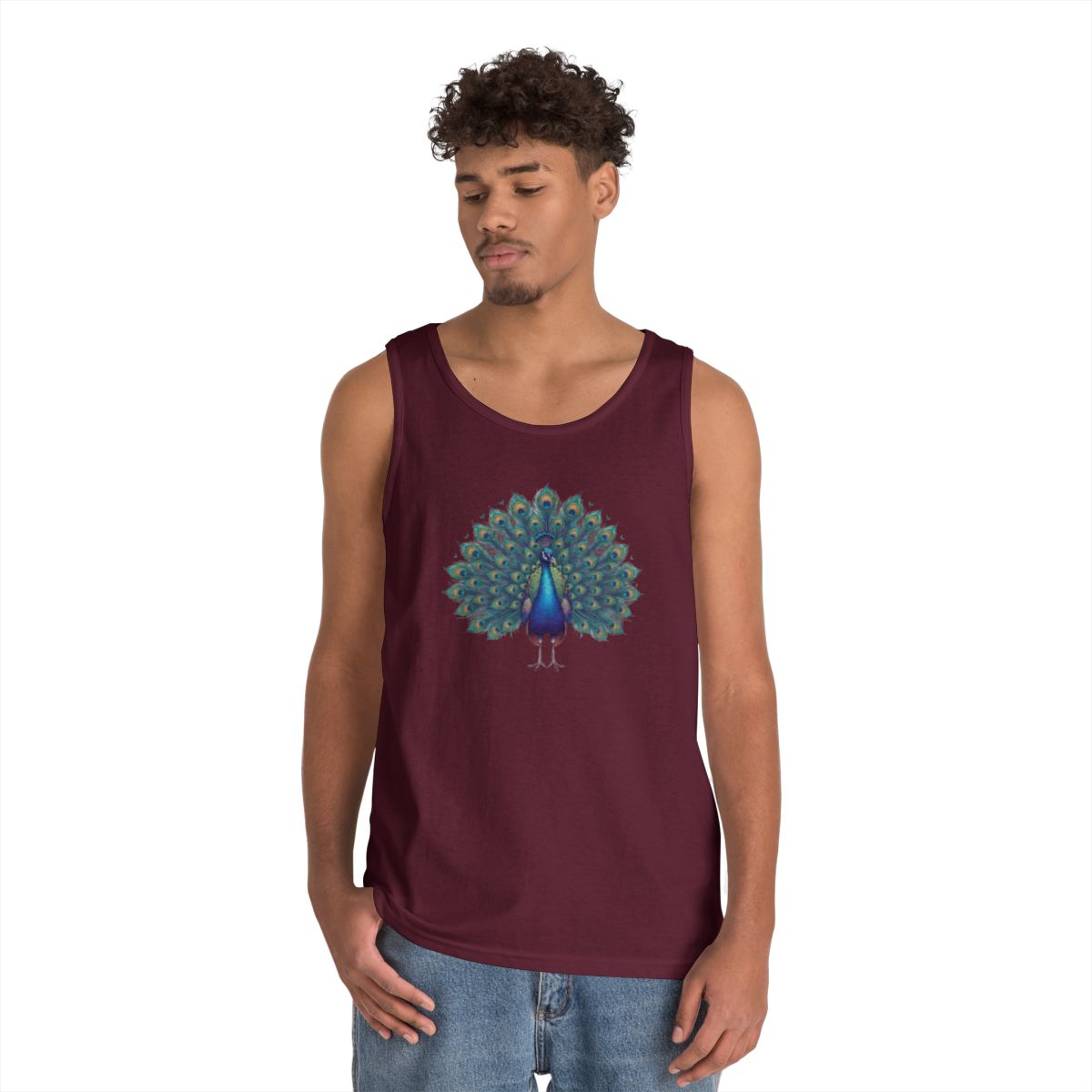 Color: Maroon | Hippy Peacock Tank Top