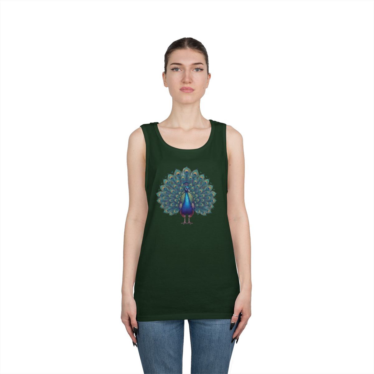 Color: Forest Green | Hippy Peacock Tank Top